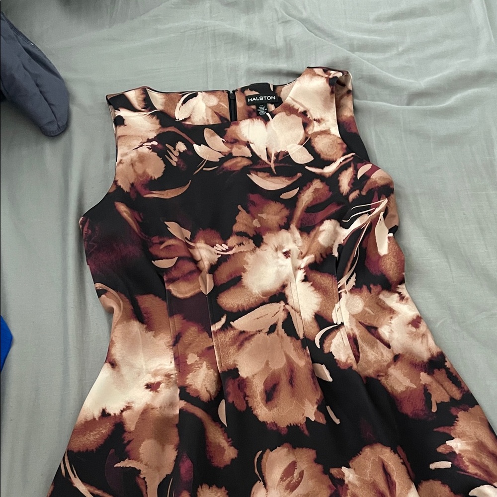 Halston Heritage Women's Dress - Black and Brown Floral